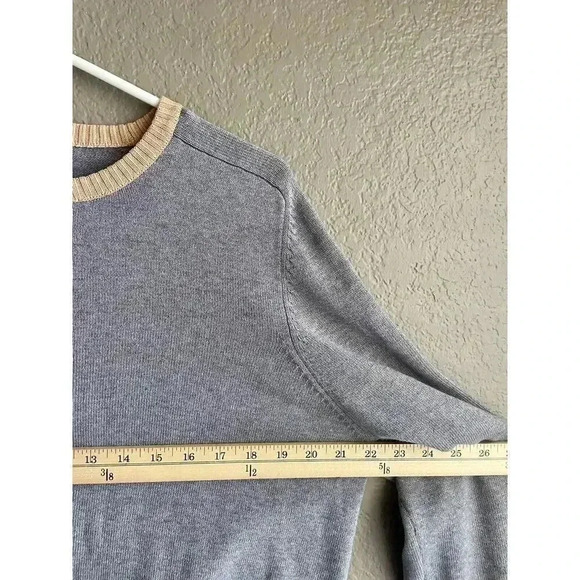 J. Crew Men's Pullover Sweater Cotton Size Large Crew Neck Gray - Picture 5 of 7